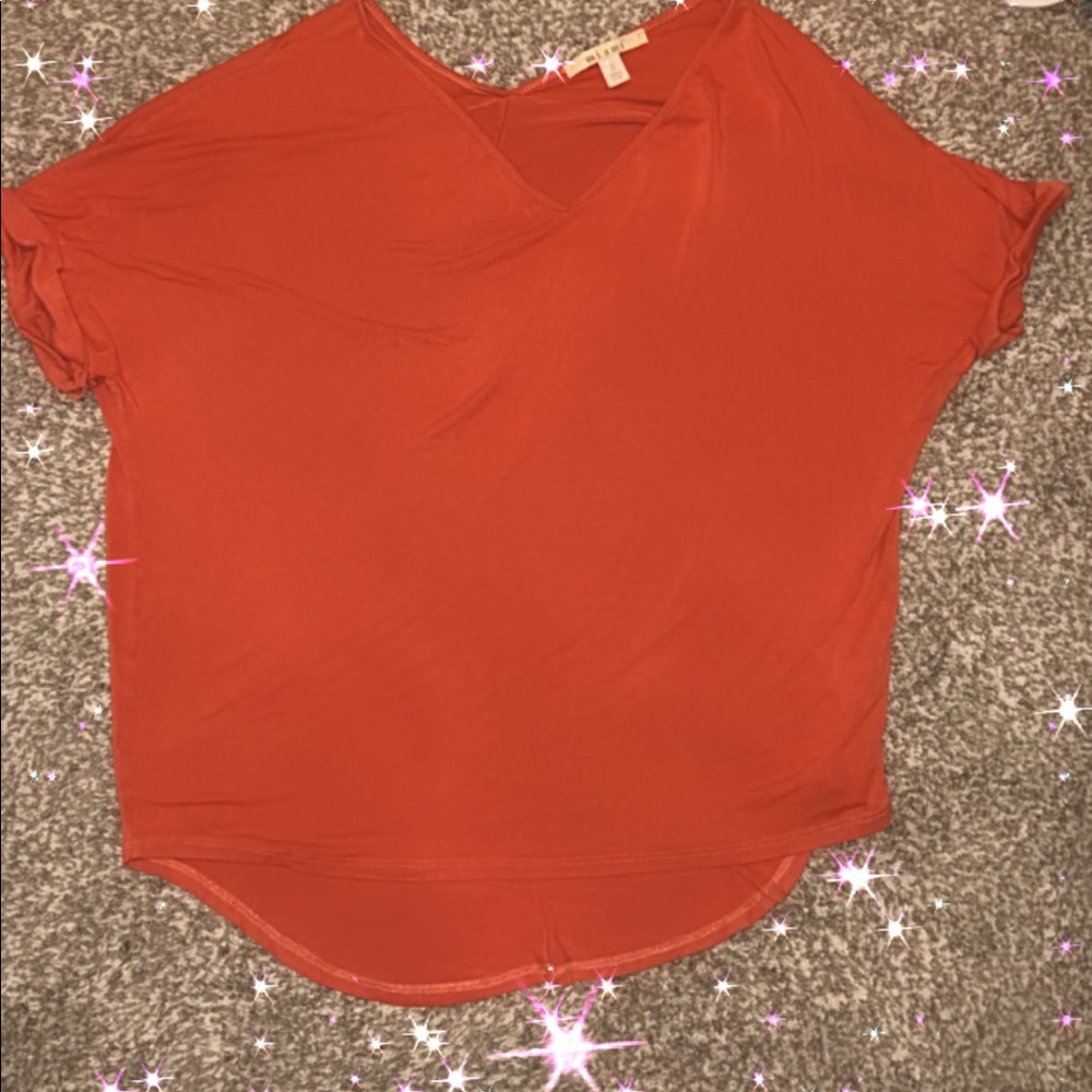 ✨papaya orange super silky short sleeve blouse✨